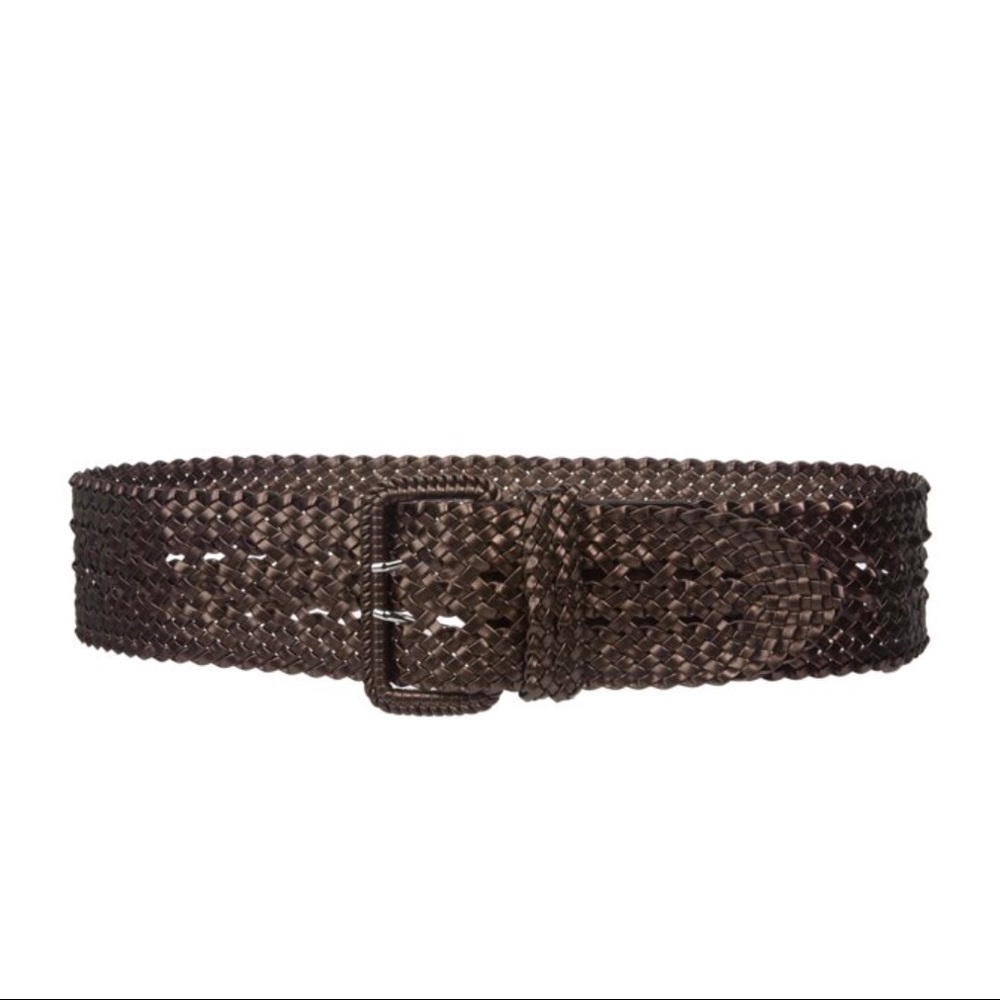 NWT 3” Wide Bronze Braided Square Buckle Belt - size S/M